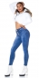 Preview: Stretch Skinny Jeans mit Knopfleiste - blue washed