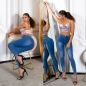 Preview: Basic Push Up Skinny High Waist Jeans in blue washed