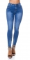 Preview: Basic Push Up Skinny High Waist Jeans in blue washed