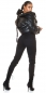 Preview: High Waist Stretch Jeans mit frechen Prints - schwarz