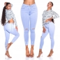 Preview: Skinny-Jeans mit modischen Used-Effekten - light blue