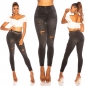 Preview: High Waist Stretch-Jeans im Used-Look - black washed