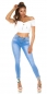 Preview: Modische Basic Push Up Jeans - light blue