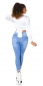 Preview: Helle Stretch Skinny Jeans mit Knopfleiste - light blue