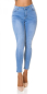 Preview: Modische High Waist Push Up Jeans basic in light blue