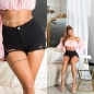 Preview: Modische Damen Jeans-Shorts im Used-Look - schwarz