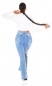 Preview: Moderne Bootcut Schlagjeans mit Vintage-Effekten - light blue