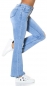 Preview: Moderne Bootcut Schlagjeans mit Vintage-Effekten - light blue