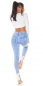 Preview: Modische PushUp High Waist Used Damen Jeans Hose - blue washed