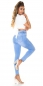 Preview: High Waist Stretch Jeans mit doppelten Bund - light blue