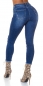 Preview: Sexy Push Up Skinny Jeans mit Used-Effekten - blue washed