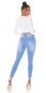 Preview: Sexy Stretch-Jeans im modischen destroyed Look - blue washed