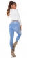 Preview: PushUp High Waist Used Damen Jeans Hose - blue washed