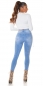 Preview: PushUp High Waist Used Damen Jeans Hose - blue washed