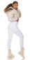 Preview: Moderne Damen High Waist Cargo Jeans Hose in weiß