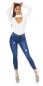 Preview: High Waist Skinny Jeans im Destroyed-Look - blue washed
