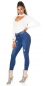 Preview: High Waist Skinny Jeans im Destroyed-Look - blue washed