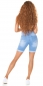 Preview: High Waist Jeans-Shorts im Vintage-Look - blue washed