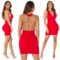 Preview: Neckholder Minikleid mit sexy verzierten Rücken-Ausschnitt - rot