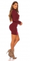 Preview: Elegantes One-Shoulder Bodycon Minikleid - bordeaux