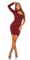 Preview: Elegantes One-Shoulder Bodycon Minikleid - bordeaux