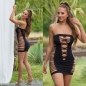 Preview: Sexy GoGo Stretch Minikleid mit Cutouts in schwarz