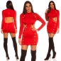 Preview: Tailliertes Minikleid mit Lochösen und sexy Rückenausschnitt - rot