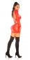 Preview: Wetlook-Minikleid mit sexy Cutout - rot