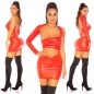 Preview: Wetlook-Minikleid mit sexy Cutout - rot