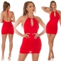 Preview: Sexy Neckholder-Minikleid mit tiefen Rückenausschnitt - rot