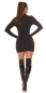 Preview: Rippstrick Minikleid mit sexy Cutouts - schwarz