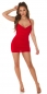 Preview: Figurbetontes Stretch-Kleid mit Wassefall-Ausschnitt - rot