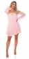 Preview: Süsses Babydoll-Minikleid aus zarten Chiffon - rosa