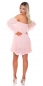 Preview: Süsses Babydoll-Minikleid aus zarten Chiffon - rosa