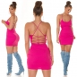 Preview: Stretch Minikleid mit tiefen Rückenausschnitt - pink