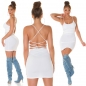 Preview: Stretch Minikleid mit tiefen Rückenausschnitt - weiß
