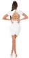 Preview: Sexy figurbetontes Minikleid mit Rückenschnürung - weiß