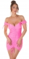 Preview: Sexy Stretch-Kleid mit Carmen-Ausschnitt in rosa