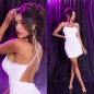 Preview: Sexy Party-Minikleid mit Strass Verzierung - weiß
