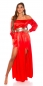 Preview: Tailliertes Satin- Carmen- Maxikleid