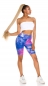 Preview: Figurbetonte Push Up Capri-Leggings im High Waist-Look - blau