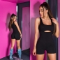 Preview: Sexy Jumpsuit Einteiler im 2in1 Look - schwarz