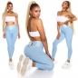 Preview: High Waist Push Up Leggings mit Schleifen-Verzierung - babyblau