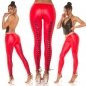 Preview: Leggings im Moulin Rouge Look mit Schnürleiste in rot