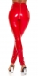 Preview: Sexy glänzende Wetlook-Hose mit Zipper in rot