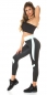 Preview: Figurbetonte Fitness-Leggings mit Kontrasteinsätzen - schwarz/mint