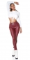 Preview: High Waist Kunstleder Leggings mit Zipper - bordeaux