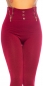 Preview: Highwaist Thermo Leggings mit Zier-Zippern in bordeaux