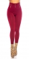 Preview: Highwaist Thermo Leggings mit Zier-Zippern in bordeaux