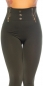 Preview: Highwaist Thermo Leggings mit Zier-Zippern in khaki